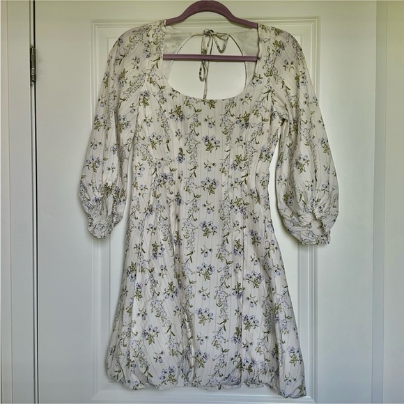 Brock Collection x H&M Collab Mini Bubble Hem Dress in White Floral Size XS NWT - Picture 7 of 10